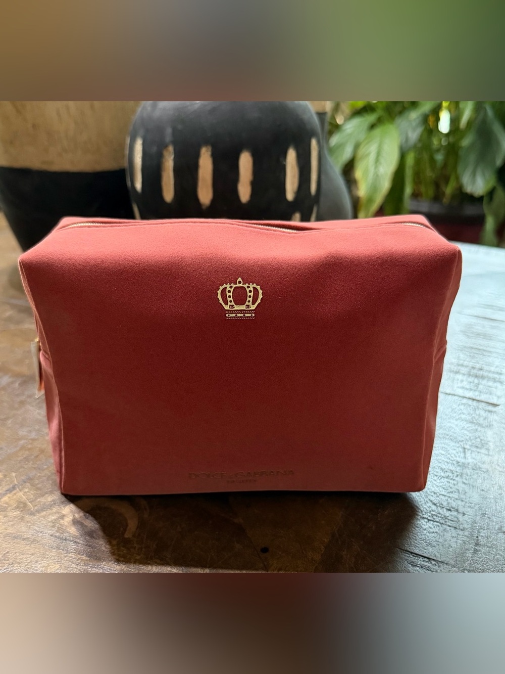 NEW Dolce & Gabbana Beauty Red Velvet Cosmetic Makeup Bag